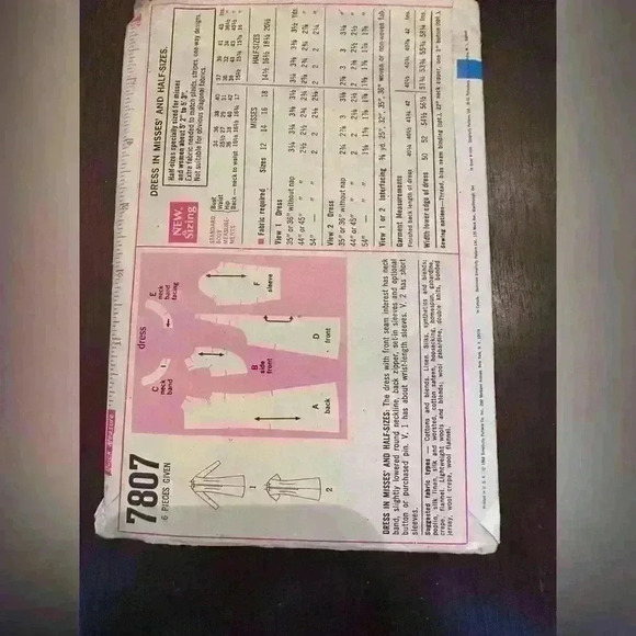 Vintage simplest sewing pattern dress - Picture 2 of 2